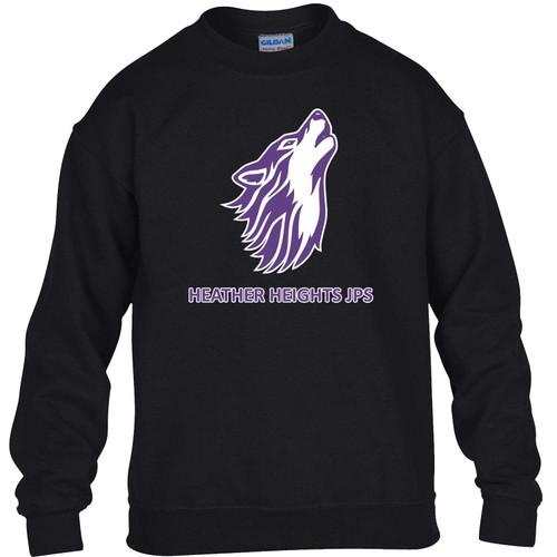 HEA Youth Heavy Blend Fleece Crew - Black (HEA-302-BK) 