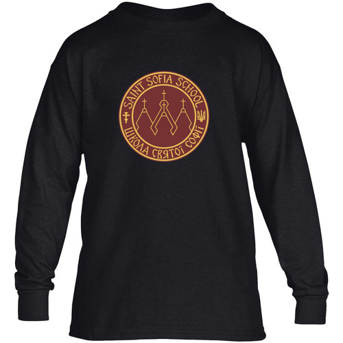 SSB Youth Heavy Cotton Long Sleeve T-Shirt - Black (Design 2) (SSB-306-BK)