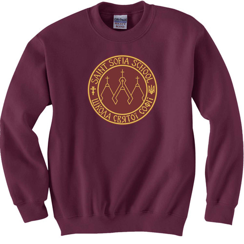 SSB Youth Heavy Blend Fleece Crew - Maroon (Design 2) (SSB-307-MA)