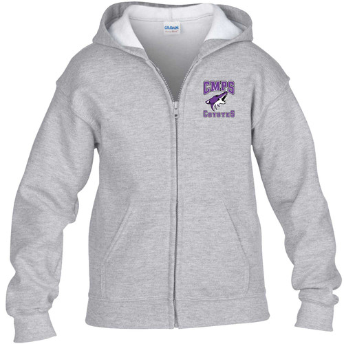 CMP Youth Heavy Blend Full Zip Hooded Sweatshirt - Sport Grey (CMP-310-SG)