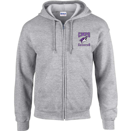 CMP Adult Heavy Blend Full Zip Hooded Sweatshirt - Sport Grey (CMP-010-SG)