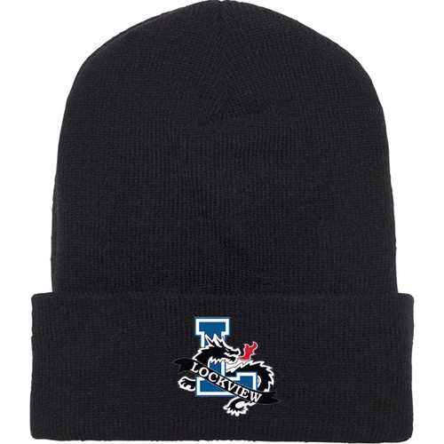 LKV Toque (Cuffed Beanie) - Design 1 (LKV-051-BK.AS-1501-BLA-OS)