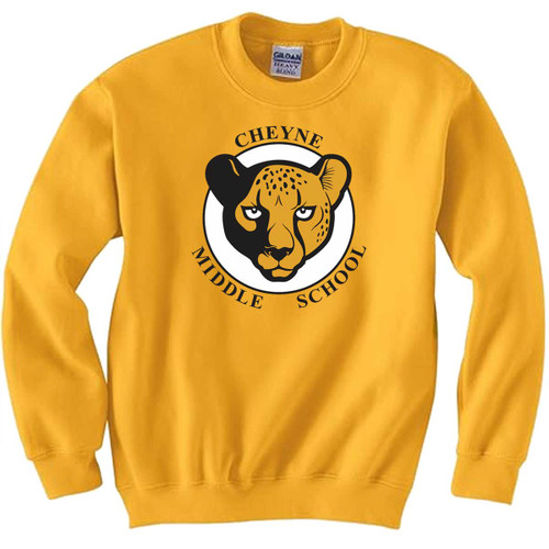 CNM Youth Heavy Blend Fleece Crew - Gold (Design 1) (CNM-306-GO)