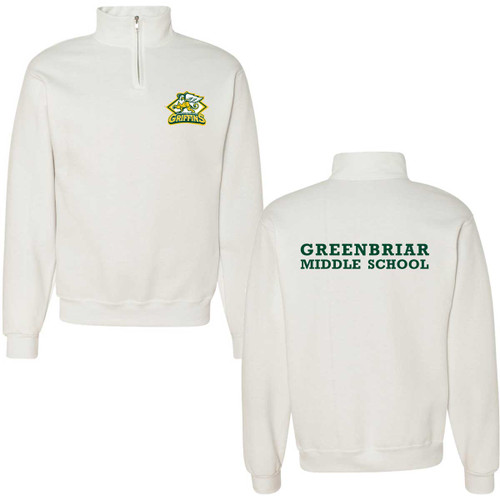 GNB Adult ¼ Zip Sweatshirt - White (GNB-006-WH)
