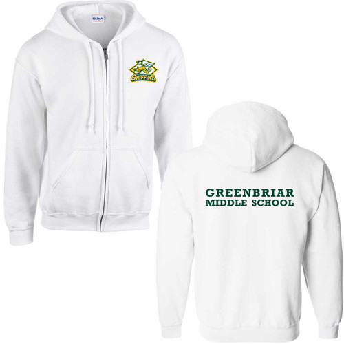 GNB Adult Full Zip Hoodie - White (GNB-005-WH)
