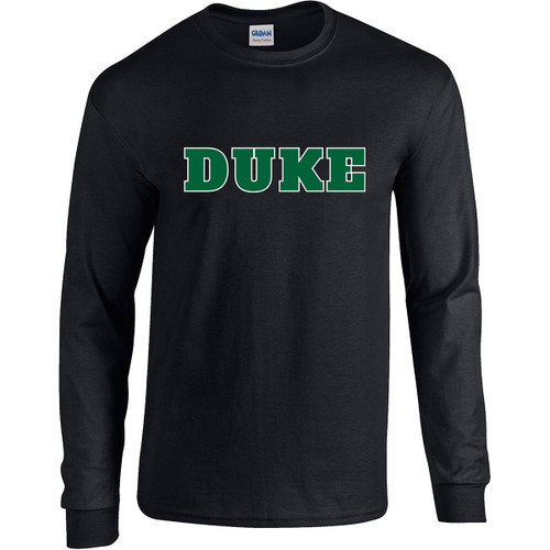 DOC Adult Heavy Blend Cotton Long Sleeve T-Shirt with New Duke Logo - Black (DOC-037-BK)