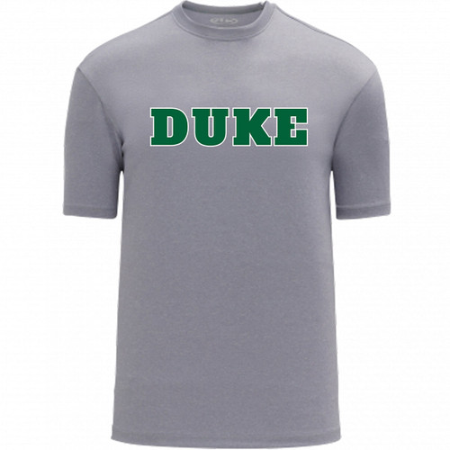 DOC Adult Moisture Wicking Performance T-Shirt with New Duke Logo - Heather Grey (DOC-038-HG)