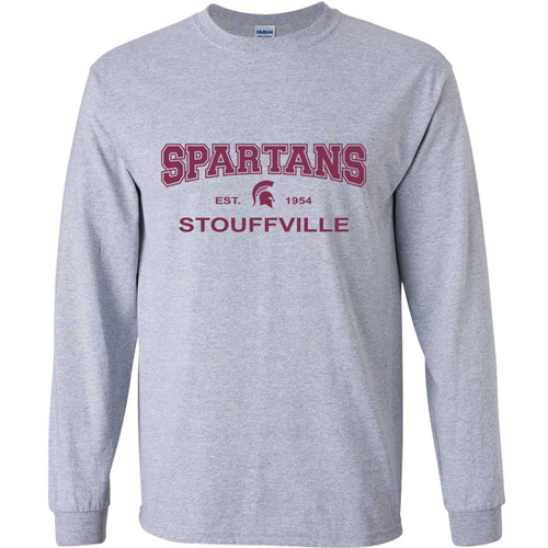 SDS Adult Ultra Long Sleeve Cotton T-Shirt (Design - 2) - Sport Gray (SDS-006-SG)