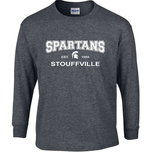 SDS Adult Ultra Long Sleeve Cotton T-Shirt (Design - 2) - Dark Heather (SDS-006-DH)