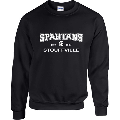 SDS Adult Heavy Blend Fleece Crew (Design - 2) - Black (SDS-008-BK)