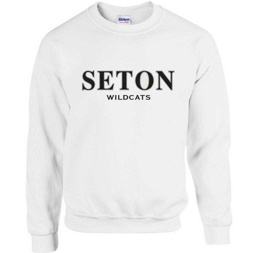 STN Adult Heavy Blend Fleece Crew with Printed Logo - White (STN-008-WH)