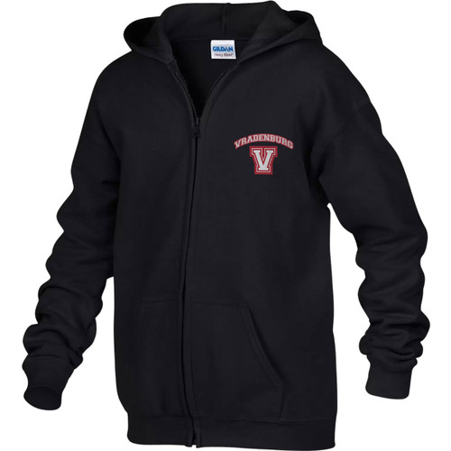 VRD Heavy Blend Youth Full Zip Hooded Sweatshirt - Black (VRD-305-BK)