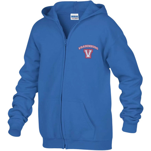 VRD Heavy Blend Youth Full Zip Hooded Sweatshirt - Royal Blue (VRD-305-RO)