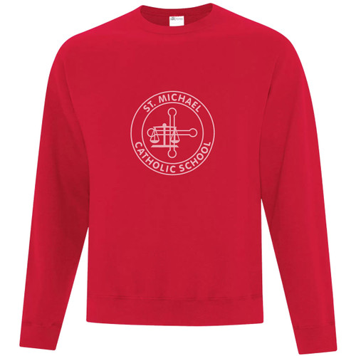 MIC St Michaels Adult Crested Crewneck Sweater - Red (MIC-010-RE)