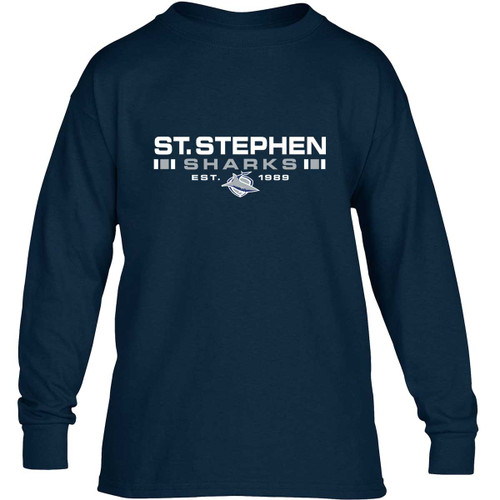 STE Youth Heavy Cotton Long Sleeve T-Shirt - Navy (STE-302-NY)