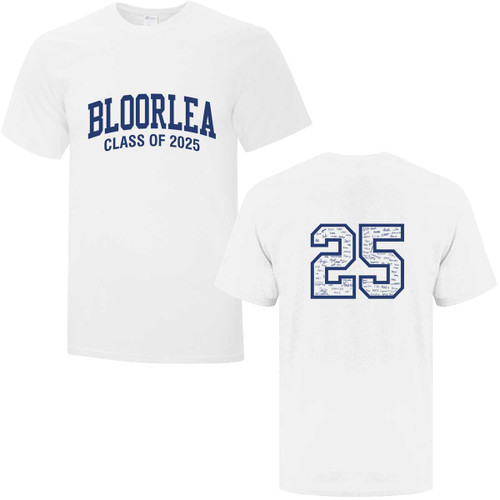 BLL Adult Everyday Cotton Grad T-Shirt - White (BLL-001-WH)