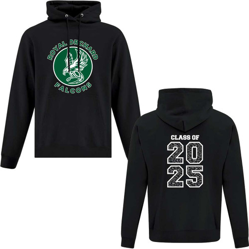 ROS Adult Fleece Grad Hoodie with 2025 Logo - Black (ROS-034-BK)