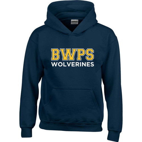 BWS Youth Heavy Blend Hooded Sweatshirt - Navy (Students) - Design 2 (BWS-325-NY)