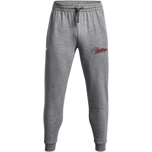 MOR Under Armour Men's Icon Fleece Joggers with Mustangs Distressed Logo - Pitch Grey (Staff) (MOR-131-PG)