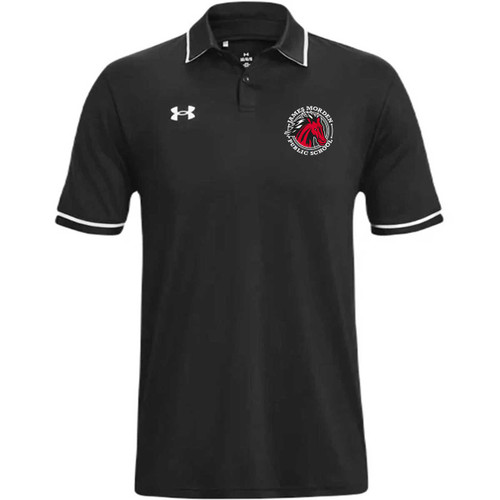 MOR Under Armour Men’s Tipped Polo with Academic Logo - Black (Staff) (MOR-135-BK)