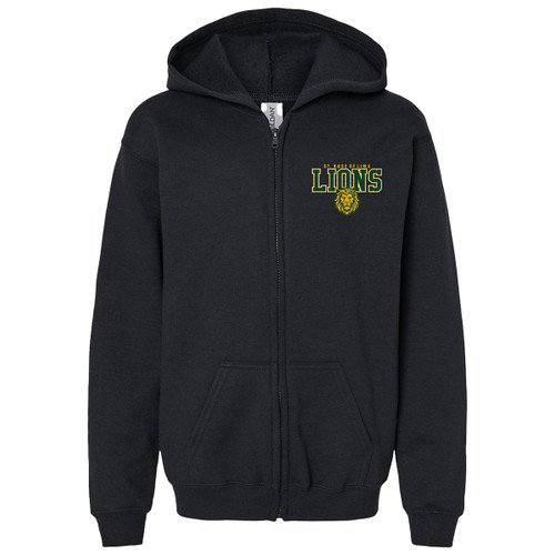 Gildan Heavy Blend Youth Full Zip Hooded Sweatshirt - Black (SRL-305-BK)
