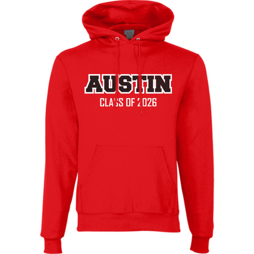 FLA Champion Adult Pullover Hoodie with Printed 2026 Logo - Scarlet (FLA-008-SC)