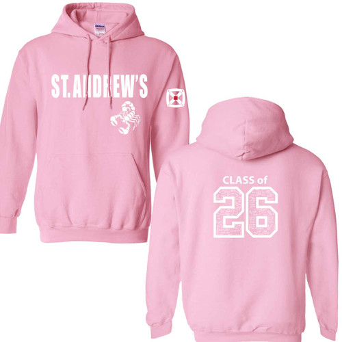 St. Andrew’s M.S. 2026 Adult Grad Hoodie - Light Pink (SAJ-010-LP)