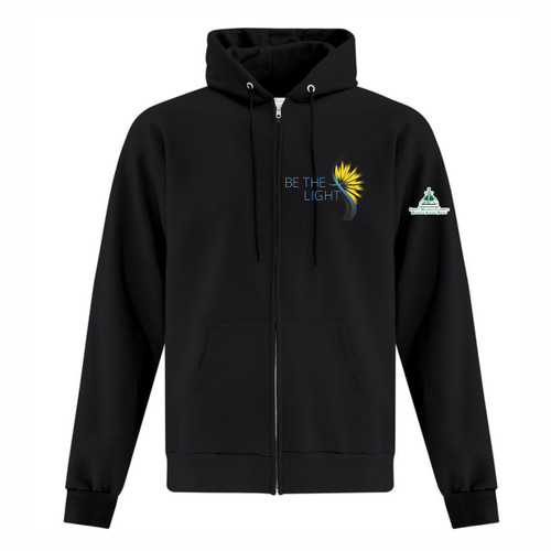 SIM Adult Everyday Fleece Full Zip Hooded Sweatshirt - Black (SIM-011-BK)
