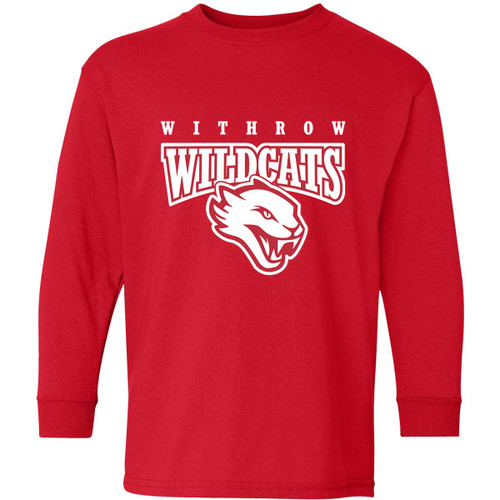 WAJ Youth Heavy Cotton Long Sleeve T-Shirt - Red (WAJ-302-RE)