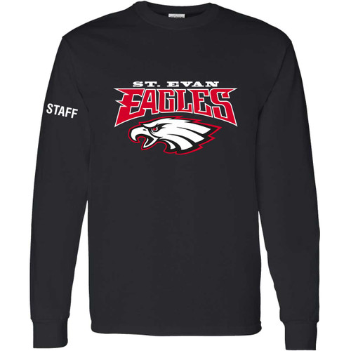 EVN Unisex Heavy Cotton Long Sleeve Staff T-Shirt - Black (Design 1) (EVN-009-BK)