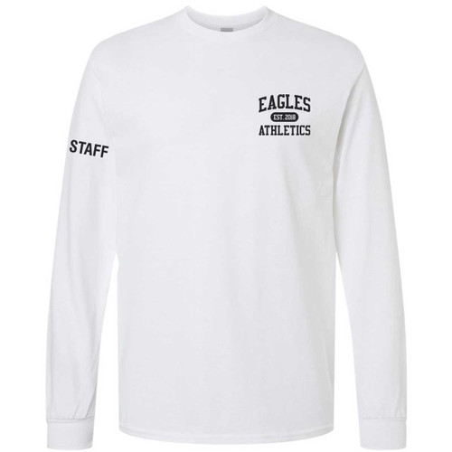 EVN Unisex Heavy Cotton Long Sleeve Staff T-Shirt - White (Design 2) (EVN-013-WH)