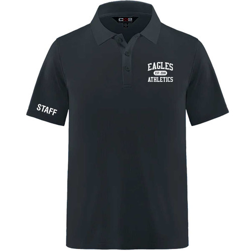 EVN Elite - Men's Cotton/Poly/Spandex Pique Staff Polo - Black (Design 2) (EVN-016-BK)