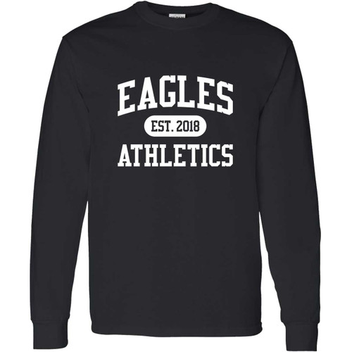 EVN Unisex Heavy Cotton Long Sleeve Student T-Shirt - Black (Design 2) (EVN-025-BK)