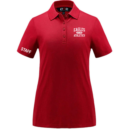 EVN Elite - Women's Cotton/Poly/Spandex Pique Staff Polo - Red (Design 2) (EVN-216-RE)