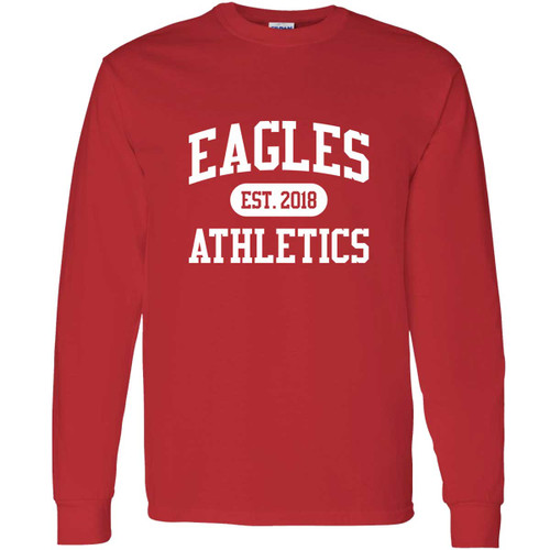 EVN Unisex Heavy Cotton Long Sleeve Student T-Shirt - Red (Design 2) (EVN-025-RE)