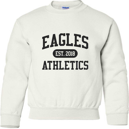 EVN Youth Heavy Blend Crewneck Student Sweatshirt - White (Design 2) (EVN-326-WH)