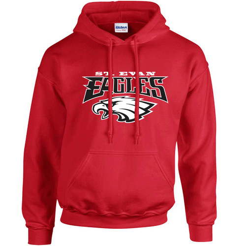 EVN Unisex Heavy Blend Hooded Student Sweatshirt - Red (Design 1) (EVN-023-RE)