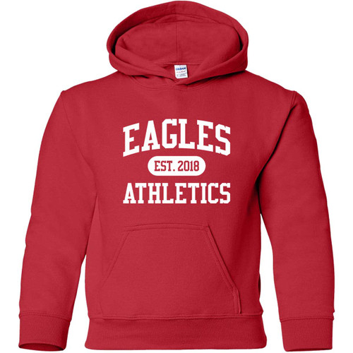 EVN Youth Heavy Blend Hooded Student Sweatshirt - Red (Design 2) (EVN-327-RE)