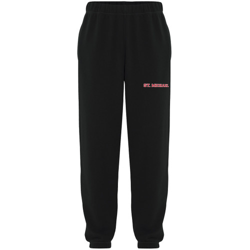MIC St Michael Adult Everyday Fleece Sweatpants - Black (Design 2) (MIC-013-BK)