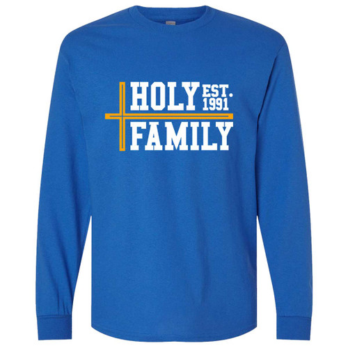HFS Adult Long Sleeve Cotton Tee with Faith Logo - Royal (HFS-022-RO)