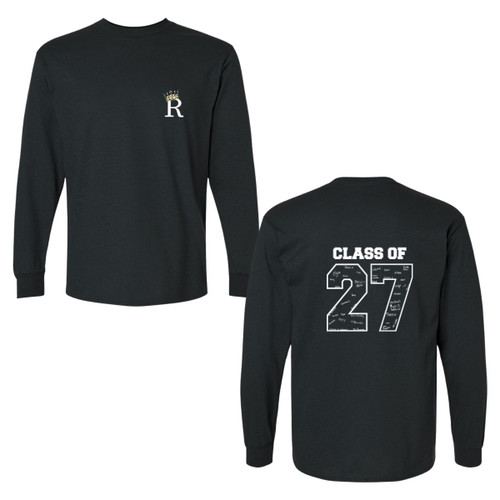 SRE Adult Ultra Cotton Long Sleeve 2027 Grad T-shirt - Black (SRE-017-BK)
