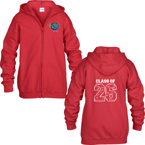 SRE Youth Heavy Blend Full Zip 2026 Grad Hoodie - Red (SRE-306-RE) SRE Youth Heavy Blend Full Zip 2026 Grad Hoodie - Red (SRE-306-RE)