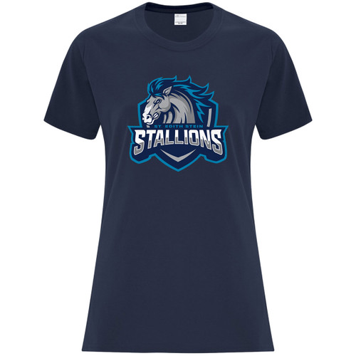 SES Ladies Everyday Cotton T-Shirt - Navy (SES-213-NY)