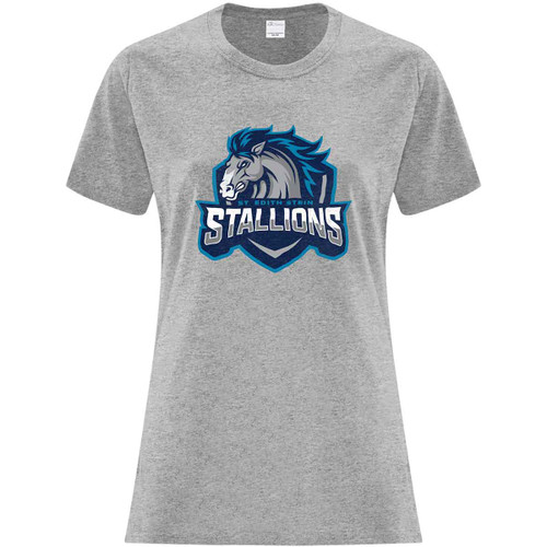 SES Ladies Everyday Cotton T-Shirt - Athletic Grey (SES-213-AH)