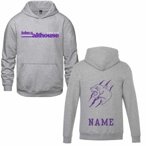 JGA Youth Pullover Hooded Sweatshirt - Athletic Grey Heather (Design 3) (JGA-310-AH)