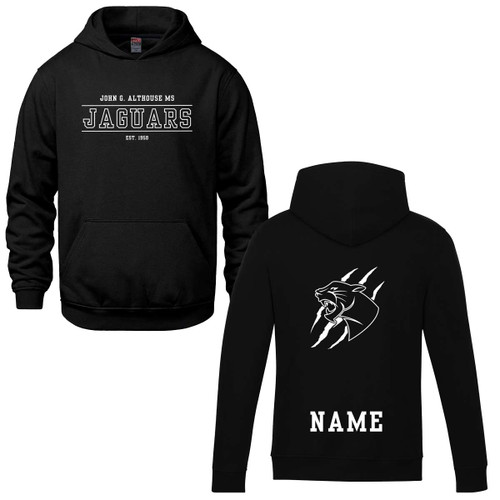 JGA Youth Pullover Hooded Sweatshirt - Black (Design 1) (JGA-306-BK) JGA Youth Pullover Hooded Sweatshirt - Black (Design 1) (JGA-306-BK)