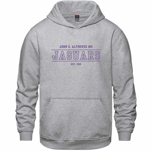 JGA Youth Pullover Hooded Sweatshirt - Athletic Grey Heather (Design 2) (JGA-308-AH)