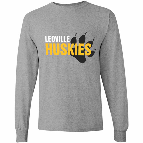 LEO Adult Heavy Cotton Long Sleeve T-Shirt - Sport Grey (LEO-004-SG)