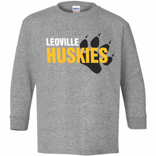 LEO Youth Heavy Cotton Long Sleeve T-Shirt - Sport Grey (LEO-304-SG)