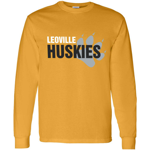 LEO Adult Heavy Cotton Long Sleeve T-Shirt - Gold (LEO-006-GO)